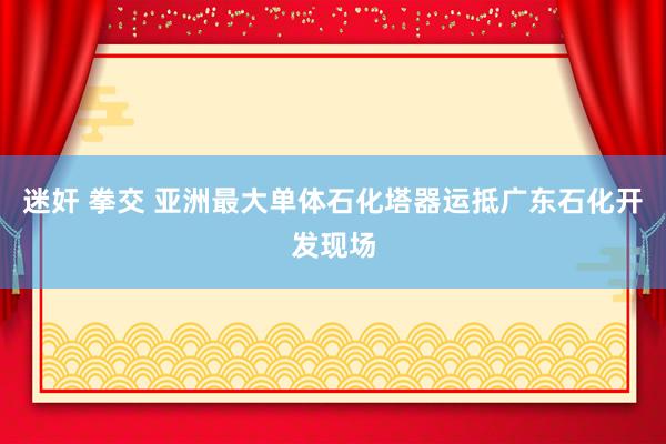 迷奸 拳交 亚洲最大单体石化塔器运抵广东石化开发现场